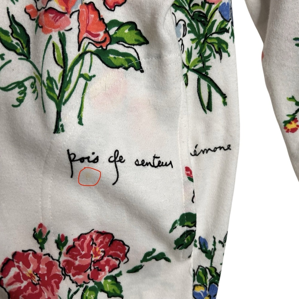 Vintage Botanical Cardigan 2X Ivory Floral Gardener Novelty Sweater Teddi - Picture 7 of 11